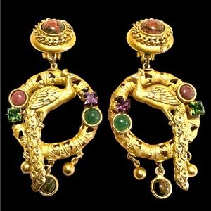 Natasha Stambouli Peacock Earrings